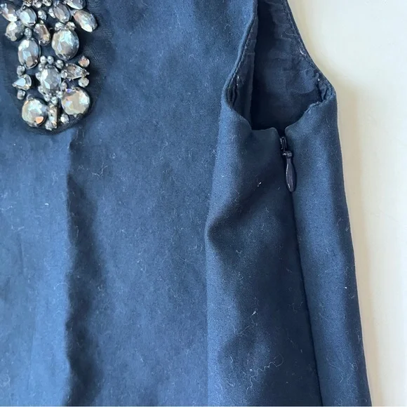 Crewcuts Navy Sleeveless Sheath Dress with Embellished Neckline